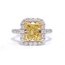 ANILLO 'MIEL' HALO DIAMANTE-Talla/RADIANTE 4.09ct UV/SI1 GIA#6214990435 30-DIAMANTES/0.91ct 6.9 ORO BLANCO/AMARILLO 18K