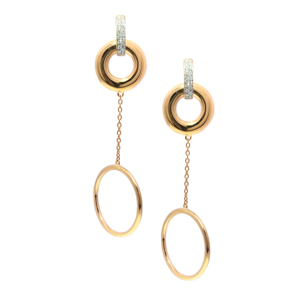 Aretes CHLOÉ Diamantes-0.10Ct GVS 7.2gr 18K