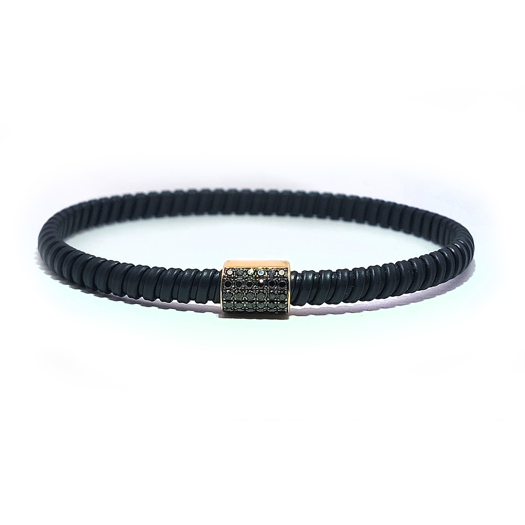 Brazalete PRESTIGE NOIR Diamante/Negro-0.30Ct 9.2gr ACERO-NEGRO/18K