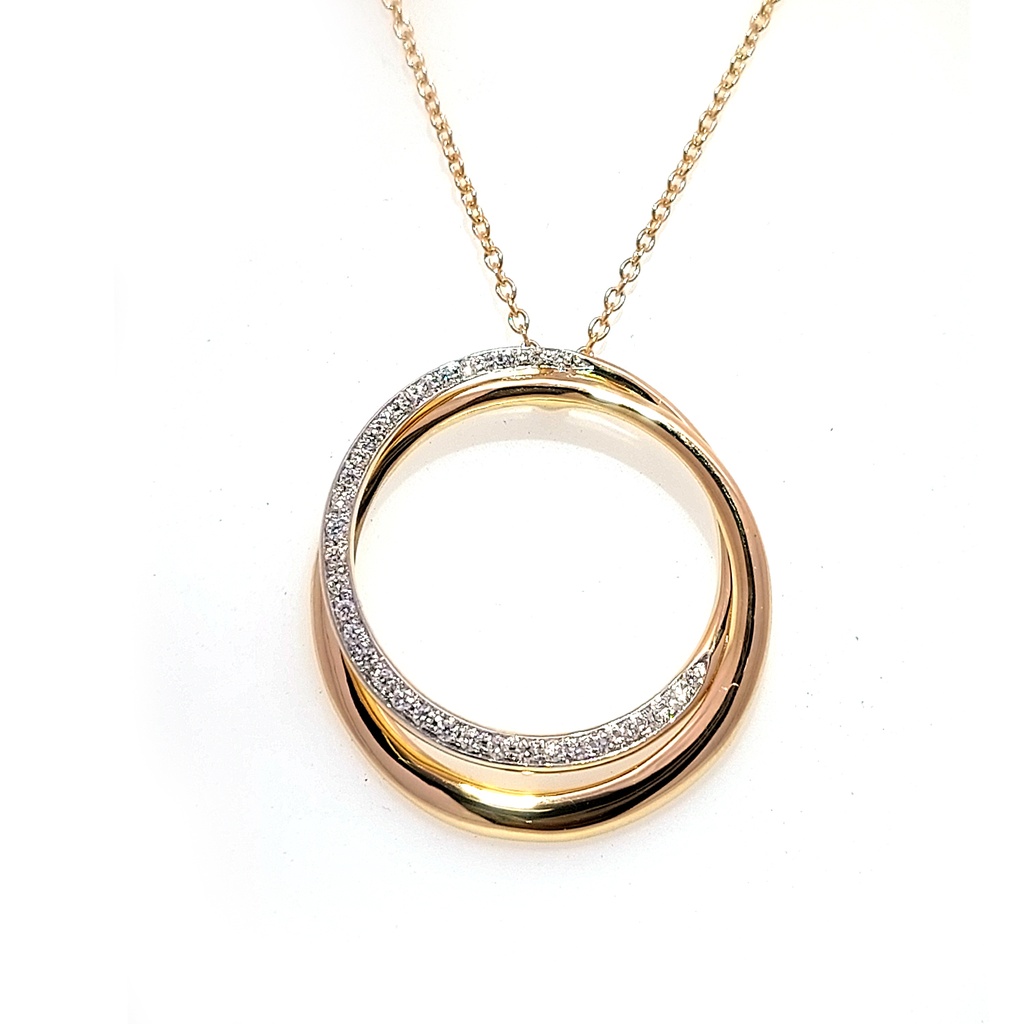 Gargantilla c/Dije CHLOÉ Diamantes-0.19Ct GVS 5.6gr 18K