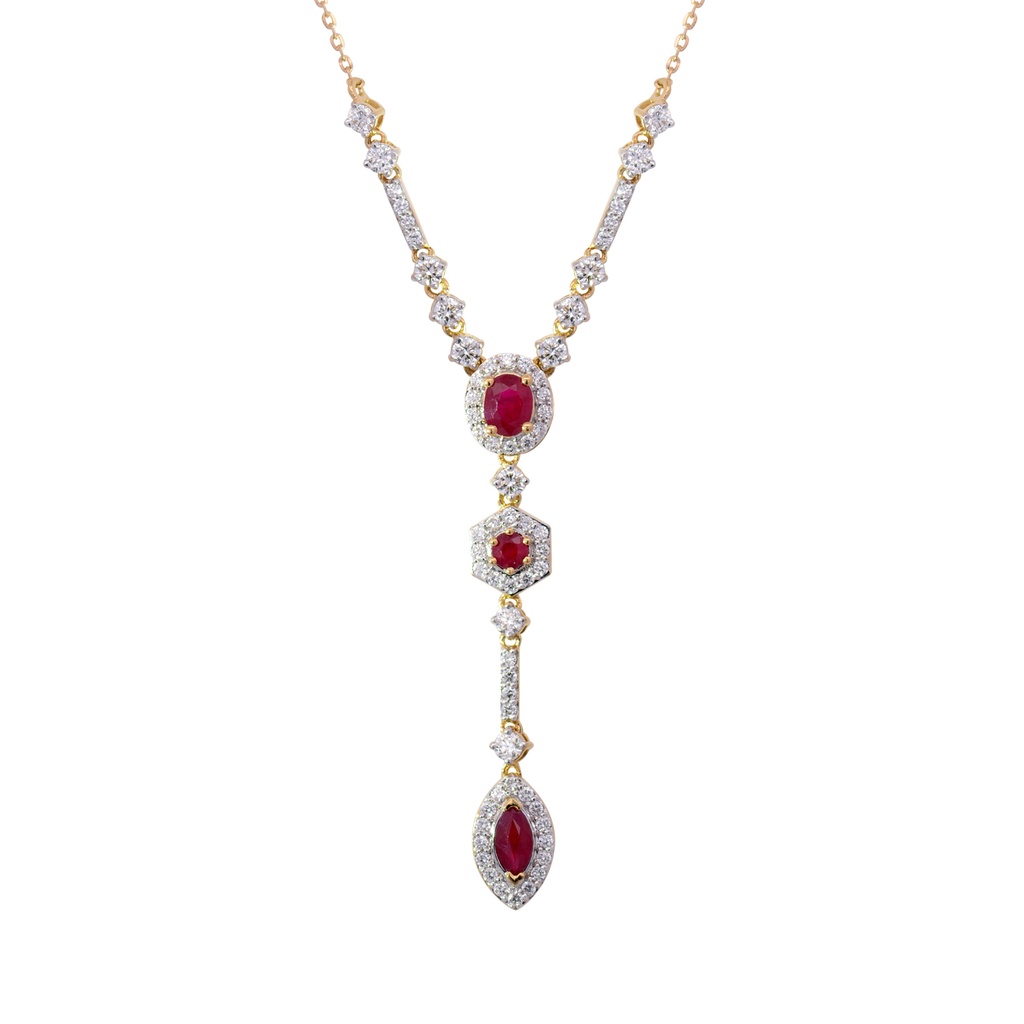 Gargantilla ‘María de Lujo’ RUBÍ-0.45ct DIAMANTE-0.57ct 3.9gr 18K