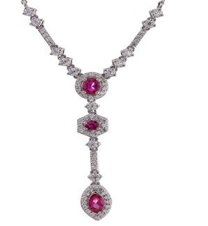 Gargantilla ‘María de Lujo’ RUBÍ-0.45ct DIAMANTE-0.57ct 3.9gr 18K