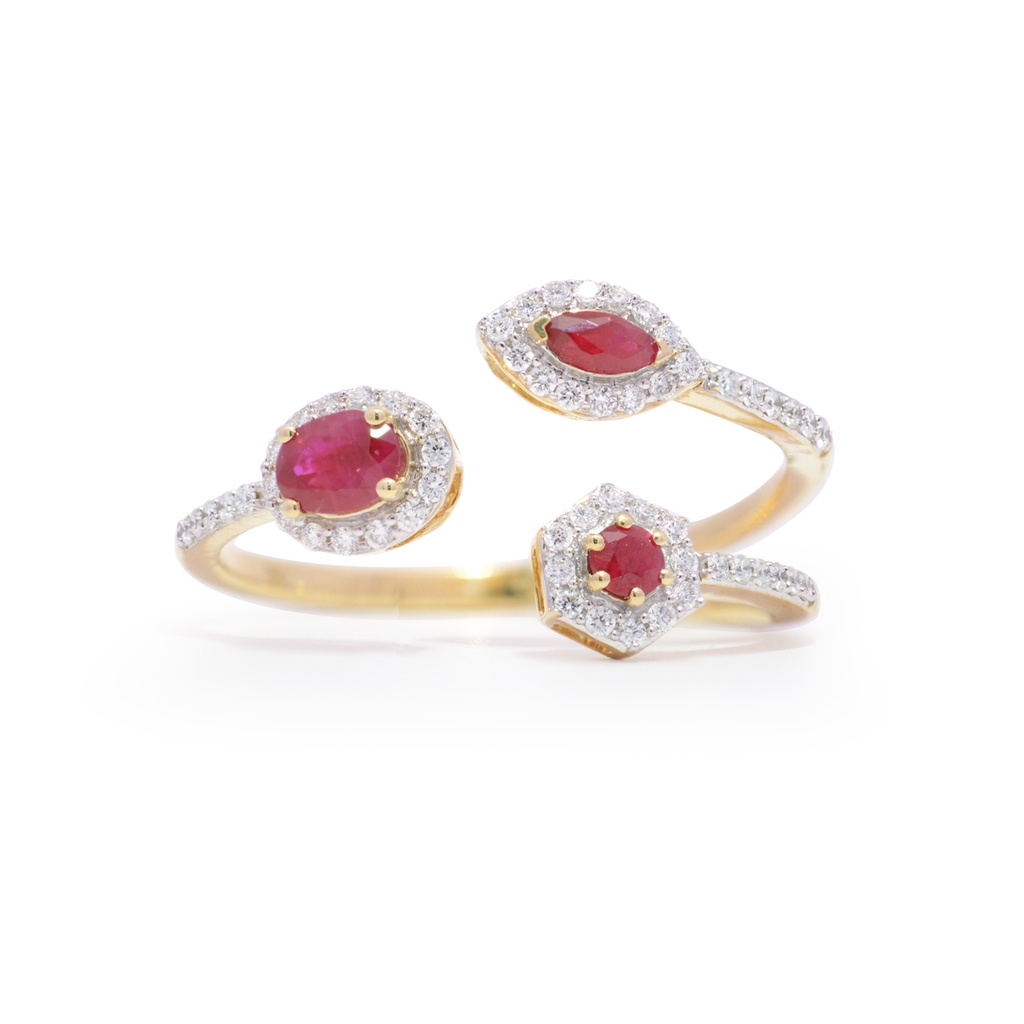 Anillo ‘María de Lujo’ RUBÍ-0.42ct DIAMANTE-0.25ct 2.4gr 18K  