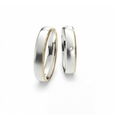 [CYC] Par de argollas de matrimonio "INSPIRATIONS" - Oro 14k combinado 4.5mm (04151-04152)
