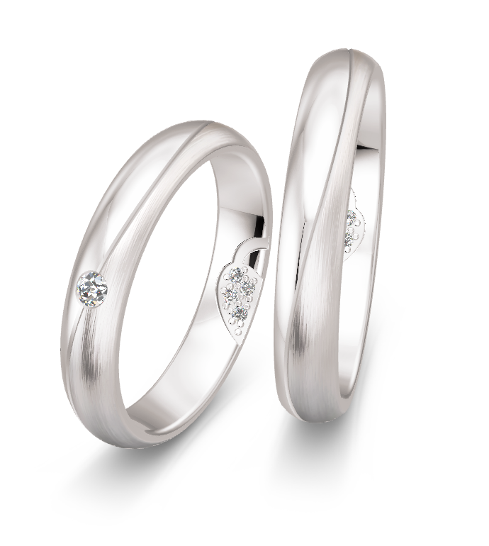 [CYC] Par de argollas de matrimonio "SECRET PROMISE" - Oro 14k 4mm candado (06651-06652)