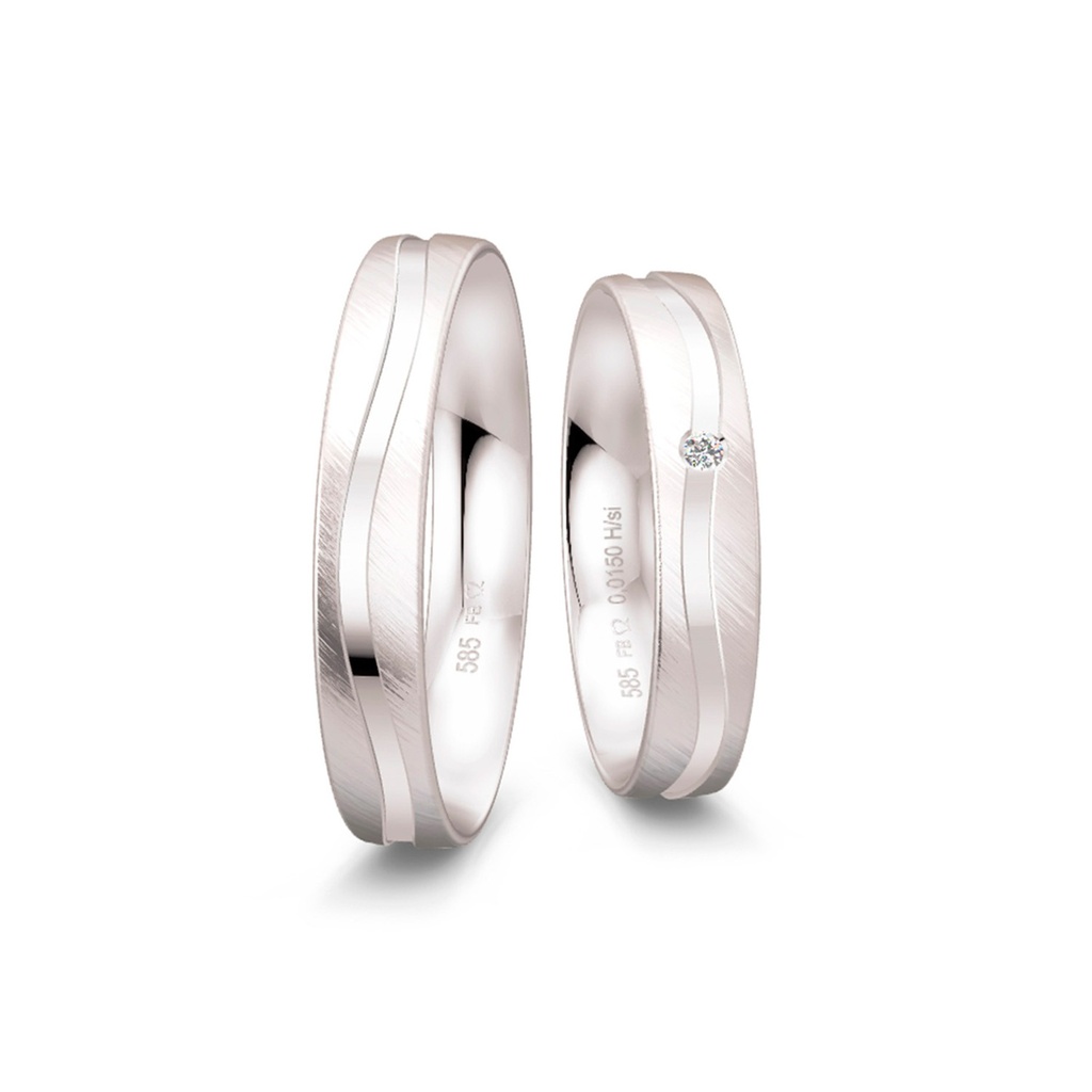 [CYC] Par de argollas de matrimonio "SMART LINE SLIM" - Oro 14k 4mm A (07131-07132)