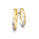[CYC] Par de argollas de matrimonio "BASIC LIGHT" - Oro 14k combinado 3.5mm (05641-05642)