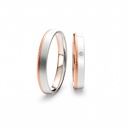 [CYC] Par de argollas de matrimonio "BASIC LIGHT" - Oro 14k combinado 3.5mm (05659-05660)