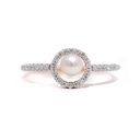 Anillo Baby Bubbles DIAMANTE-0.17Ct GH/VS PERLA-4.0mm 1.9gr 18KYW