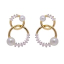 Aretes Baby Bubbles DIAMANTE-0.16Ct GH/VS 2/PERLAS-3.0-4.0mm 3.2gr 18KYW 
