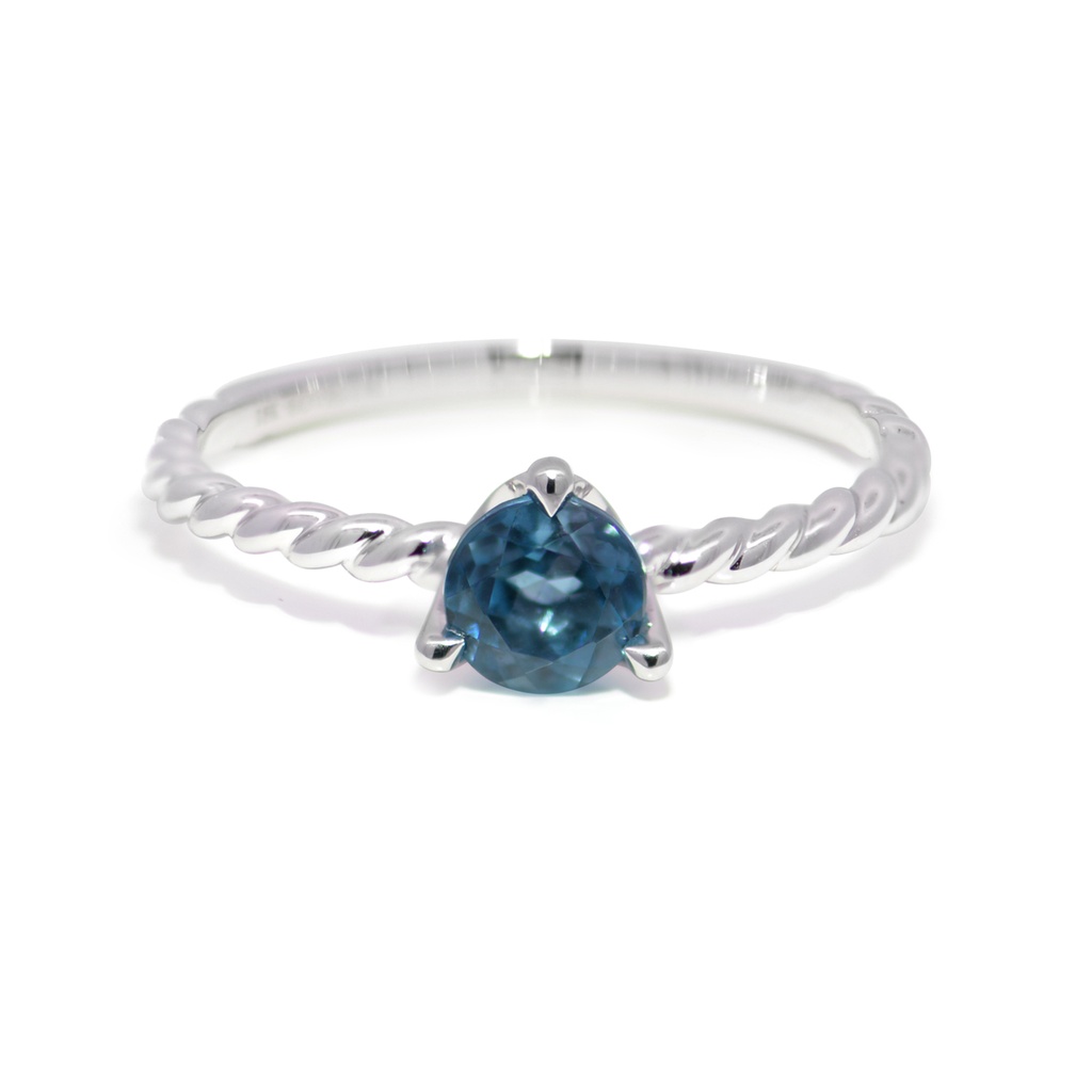 Anillo LA PAZ Solitario TOPACIO AZUL-LONDON 0.66Ct 1.5gr 18K