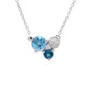 Gargantilla LA PAZ Topacio Azul-London/Swiss Diamante-0.05Ct GVS 2.4gr 18K   