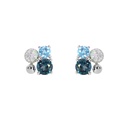 Aretes LA PAZ Topacio Azul-London/Swiss Diamante-0.07Ct GVS 2.1gr 18K   
