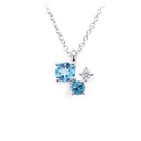 Gargantilla LA PAZ Topacio Azul-London/Swiss Diamante-0.02Ct GVS 2.1gr 18K 