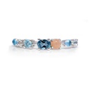 Anillo LA PAZ Topacio Azul-Swiss/Sky/London Oval Topacio Blanco Piedra/Luna 1.9gr 18K   