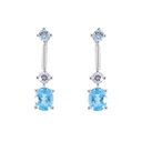 Aretes LA PAZ Topacio Azul-Sky/Swiss-Oval Topacio Blanco 2.6gr 18K  