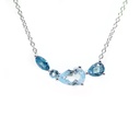 Gargantilla LA PAZ Topacio Azul-Sky/Swiss-Pera Topacio London-Marquise 2.2gr 18K  