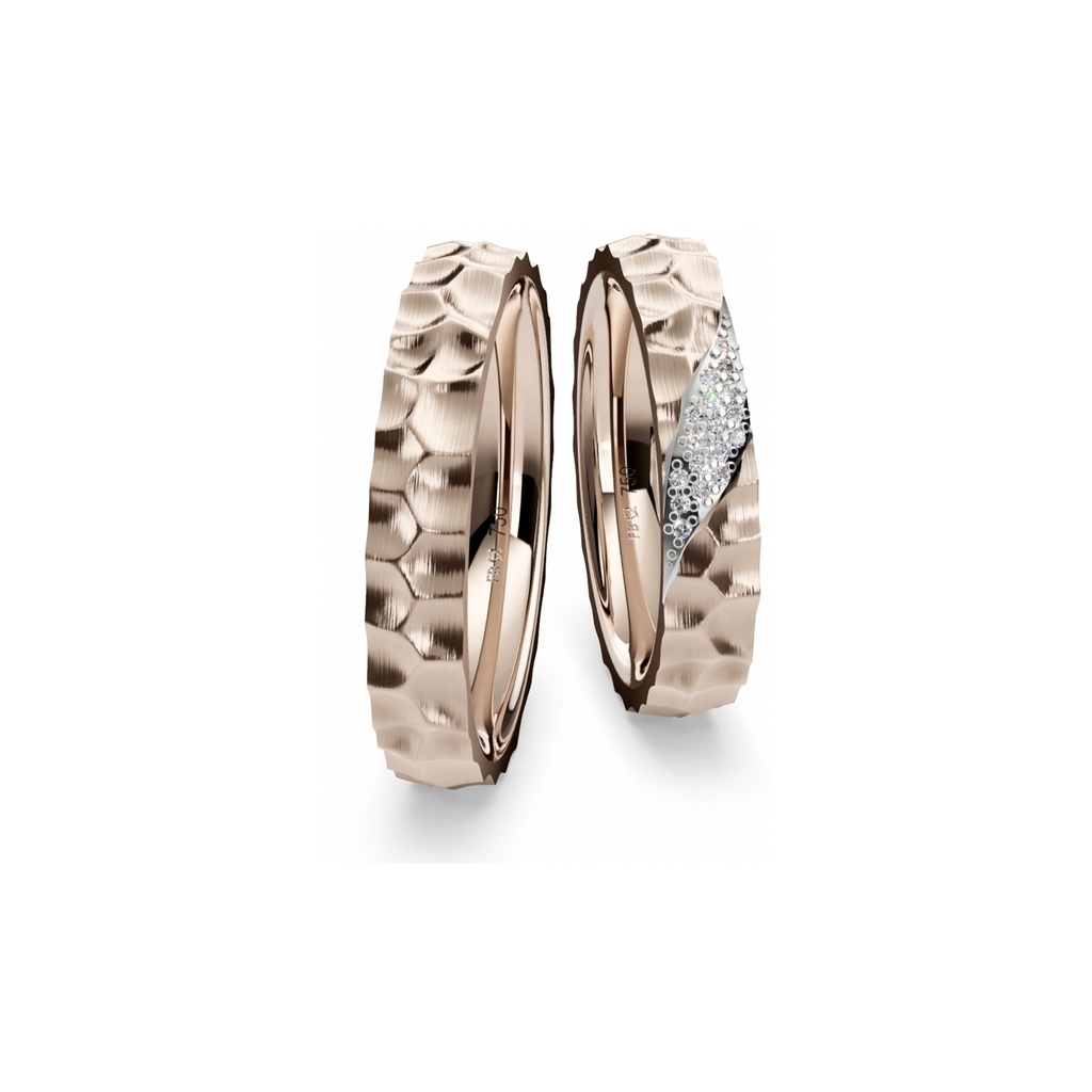 [CYC] Par de argollas de matrimonio "IKONEN" - Oro 18k sonrojo 4.5mm (06683 -06684) 