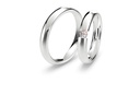 [CYC] Par de argollas de matrimonio "BASIC" - Oro 14k blanco 4.0mm (04041-04042) 