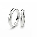 [CYC] Par de argollas de matrimonio "BASIC" - Oro 14k blanco 4.0mm (04041-04042) 