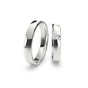 [CYC] Par de argollas de matrimonio "BASIC" - Oro 14k blanco 4.0mm (04031-04032) 