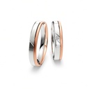 [CYC] Par de argollas de matrimonio "BASIC LIGHT 2" - Oro 14k combinado 4.0mm (04235-04236) 