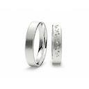[CYC] Par de argollas de matrimonio "BASIC LIGHT 3" - Oro 14k blanco 4.5mm (05727-05728) 