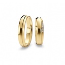 [CYC] Par de argollas de matrimonio "BASIC LIGHT 3" - Oro 14k amarillo 4.5mm (05708 -05707)