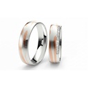 [CYC] Par de argollas de matrimonio "BLENDED WAVE" - Oro 14k combinado 5.50mm (06722-06721)