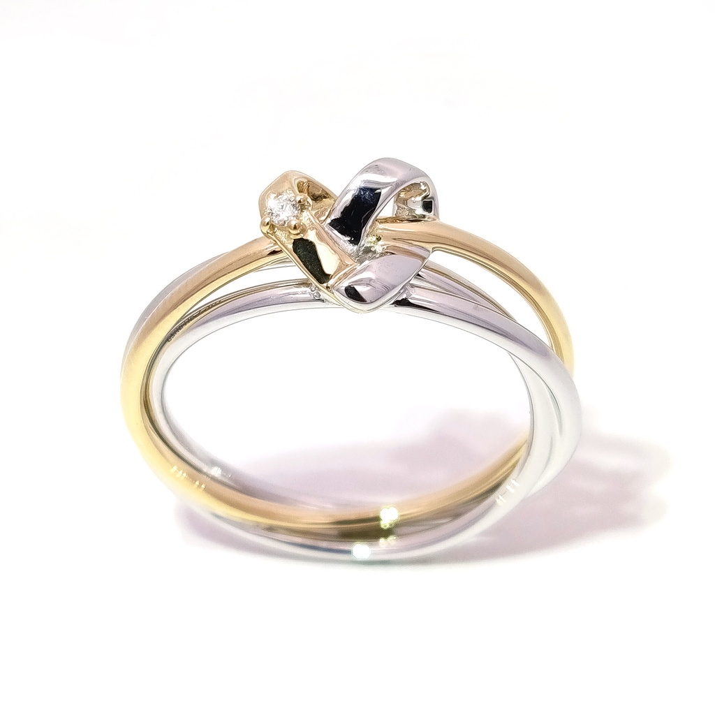 Anillo "BOND OF LOVE" Diamante-0.015Ct H/SI 18K