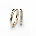 [CYC] Par de argollas de matrimonio "EMOTIONS" - Oro 14k combinado 3.6mm (00131-00132)
