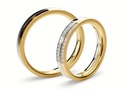 [CYC] Par de argollas de matrimonio "EMOTIONS" - Oro 14k combinado 3.6mm (00131-00132)