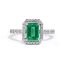 Anillo Halo ESMERALDA-1.45Ct Diamante-0.45Ct GVS 18K