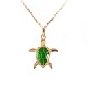 GARG C/DIJE TORTUGA ESMALTE-VERDE 18KY 2.88
