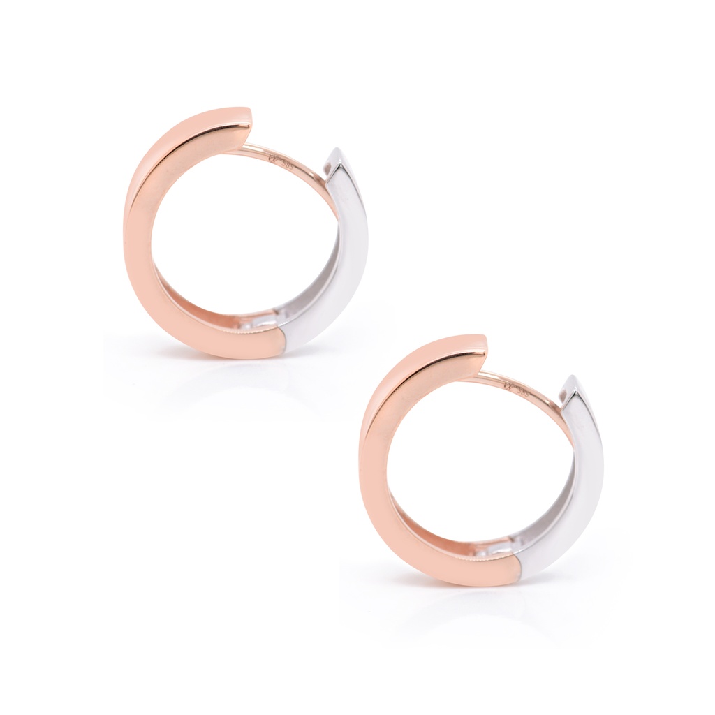 Arracadas HG 16.6X4.1mm 4.4gr. ORO ROSA/BLANCO 14K