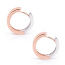 Arracadas HG 16.6X4.1mm 4.4gr. ORO ROSA/BLANCO 14K