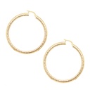 ARRACADAS 47X2.4MM TEXTURED HOOP 6.10 18KY