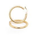 ARRACADAS 32X2.4MM TEXTURED HOOP 3.36 18KY