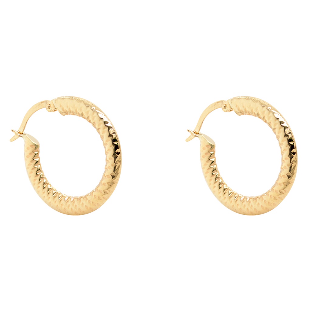 ARRACADAS 22X2.4MM TEXTURED HOOP 2.37 18KY