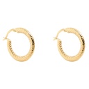 ARRACADAS 22X2.4MM TEXTURED HOOP 2.37 18KY