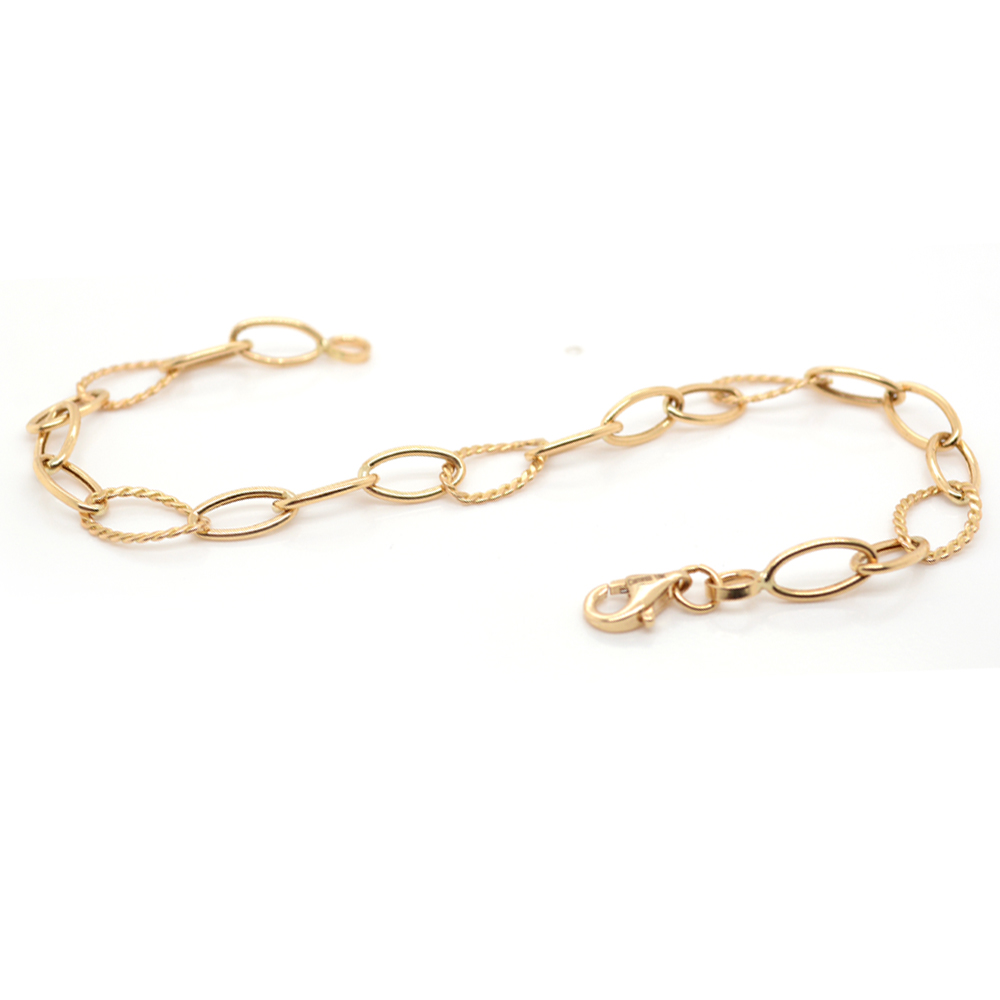 PULSERA 19CM OVAL/BRAIDED-3X1 2.66 18KY