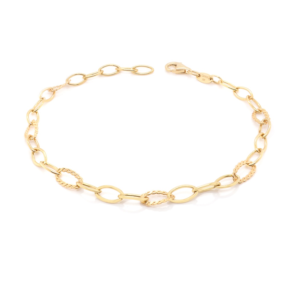 PULSERA 19/20CM OVAL/BRAIDED-3X1 4.32 18KY