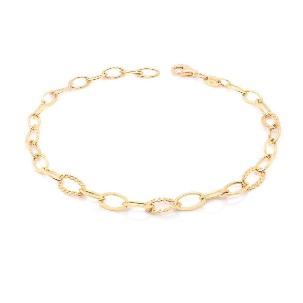 PULSERA 19/20CM OVAL/BRAIDED-3X1 4.32 18KY