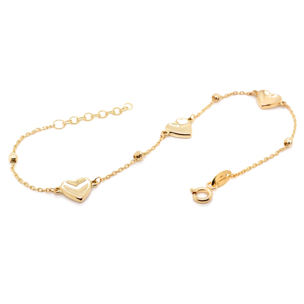 PULSERA 3-HEARTS STATION 18/19CM 1.83 18KY