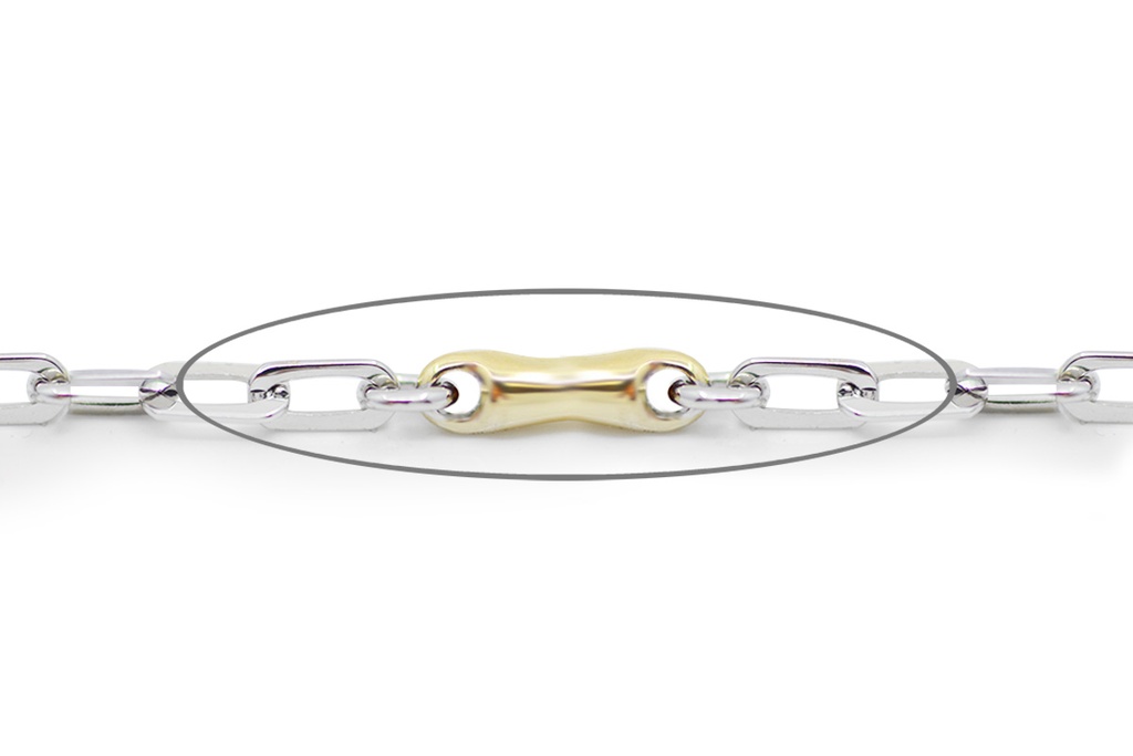 CADENA OCEAN  50cm OB/OA 4.3gr Oro 18k