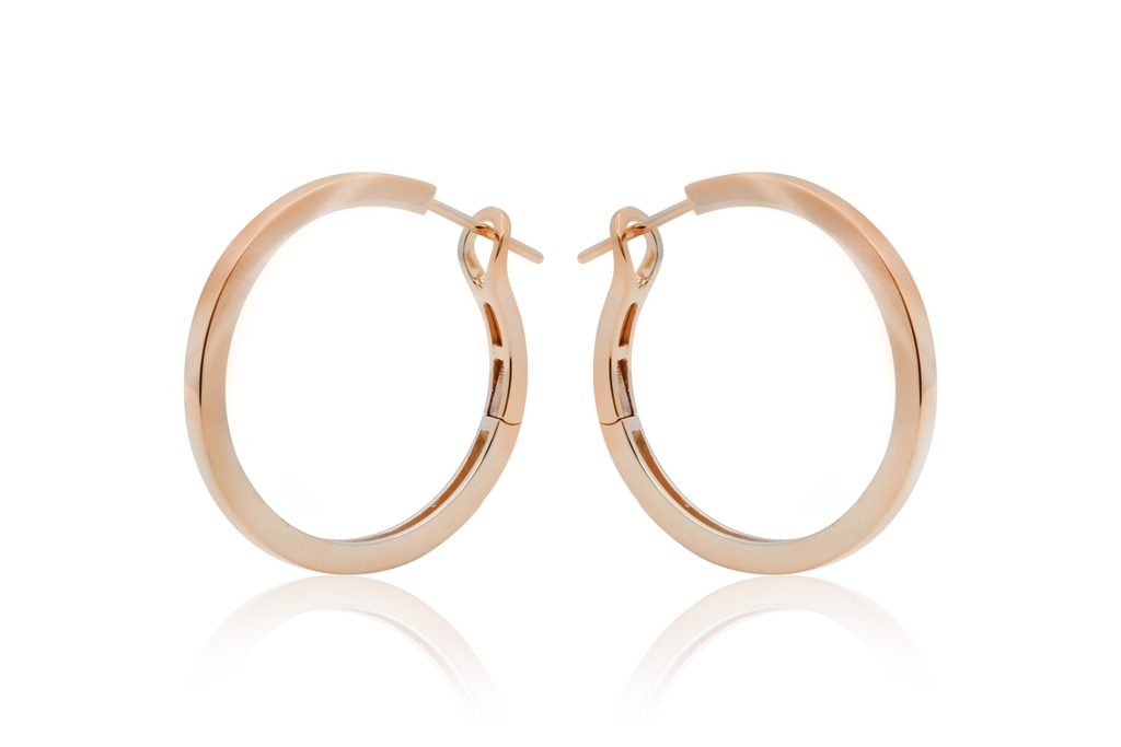 ARRACADAS BASIC HOOP 30X2.5MM 10.3gr. ORO ROSA 18K