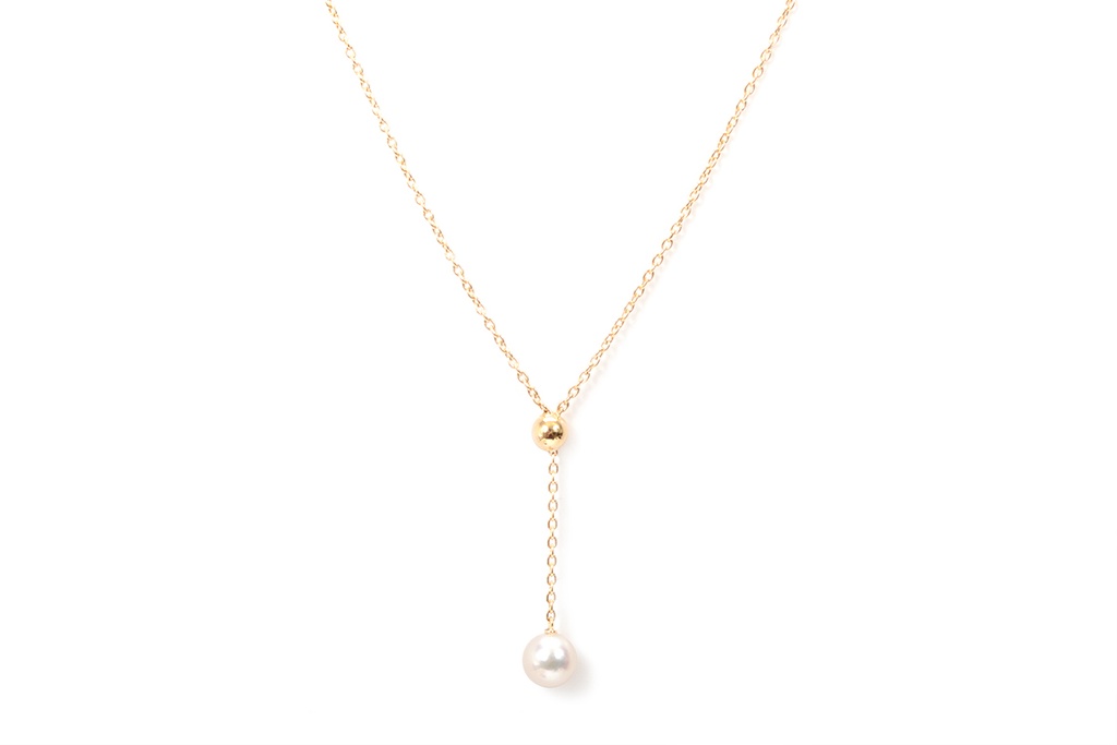 GARG C/DIJ MIKIMOTO AKOYA A+ 7.5MM LARIAT 18KY 7.3