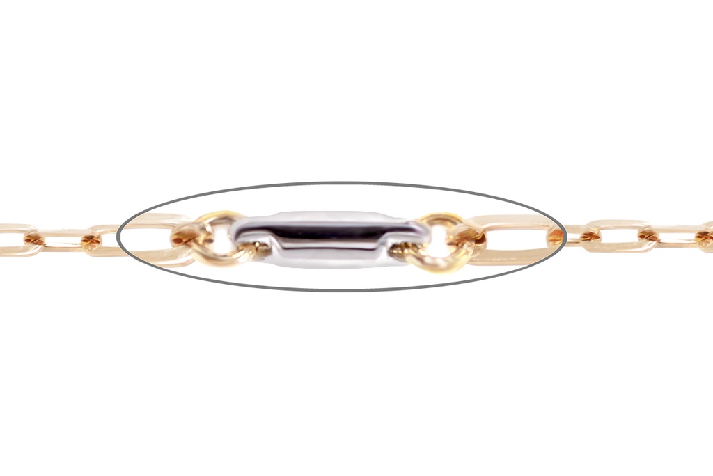 CADENA OCEAN 50CM 4.0gr AMARILLO/BLANCO 18K