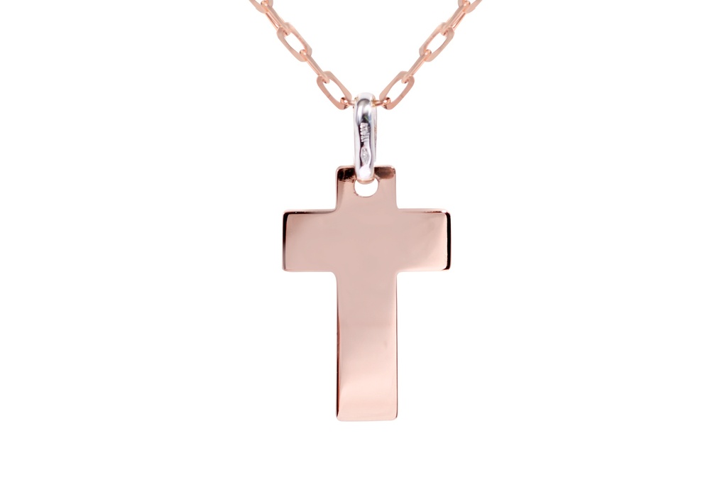 CRUZ FLAT 26X17MM ROSE OR 4.95gr ORO 18K