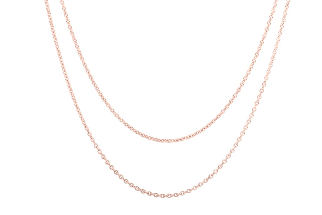 CADENA ARGOLLAS 2HILOS 45CM OR 5.40 18KR